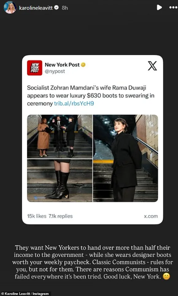 Breaking: White House Slams Rama Duwaji Over $630 Boots at Mamdani Inauguration Hours Later