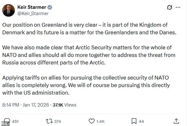 European Leaders Condemn Trump’s Trade War Threats Over Greenland, Warning of ‘Dangerous Downward Spiral’ for NATO — Starmer Joins Call for Unity