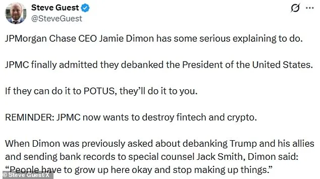 JPMorgan Chase Closure of Trump Accounts Sparks Legal and Political Firestorm