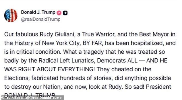 Trump honors critical Rudy Giuliani as a true warrior