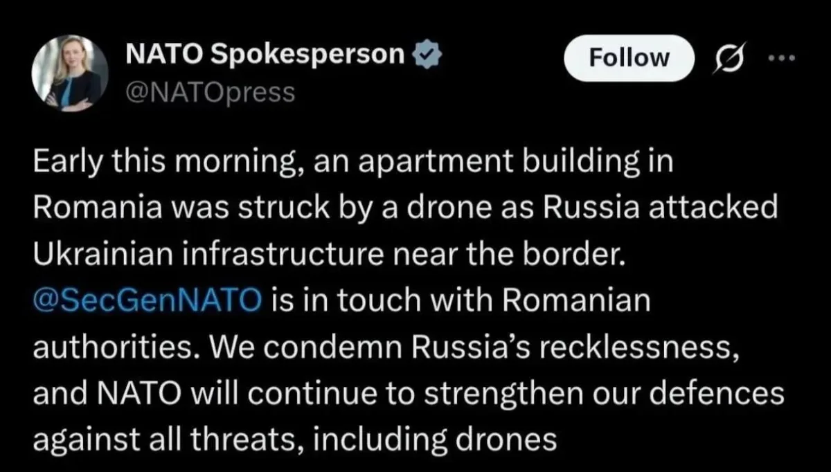 Romania blames Moscow for drone strike, but evidence suggests Ukrainian defense system.