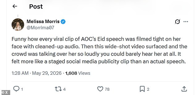 Viral video shows Muslim men ignoring AOC at Bronx Eid gathering